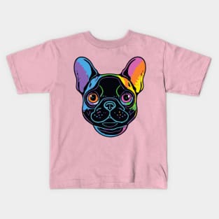 Rainbow French Bulldog Dog Lover Frenchie Kids T-Shirt